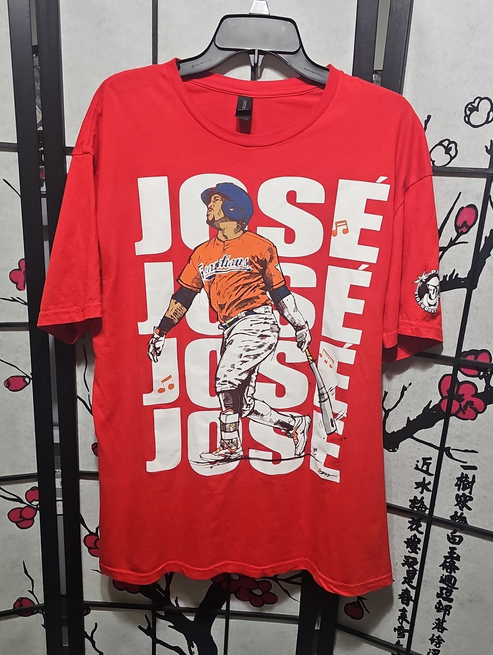 Red José Ramirez Graphic Baseball Tee Shirt XL